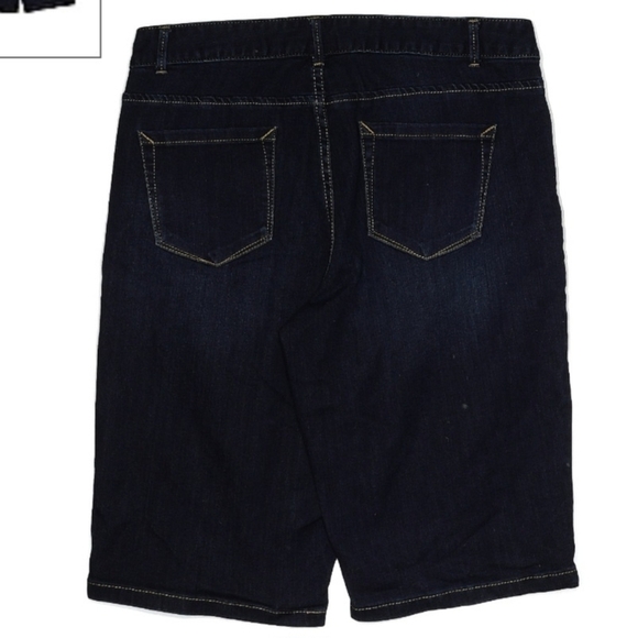 Christopher & Banks Dark Wash Denim Bermuda Jean Shorts Women's Size 12 Jorts - Picture 2 of 7